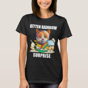 Retro Rainbow Kitten Surprise Vintage Grunge Style T-Shirt