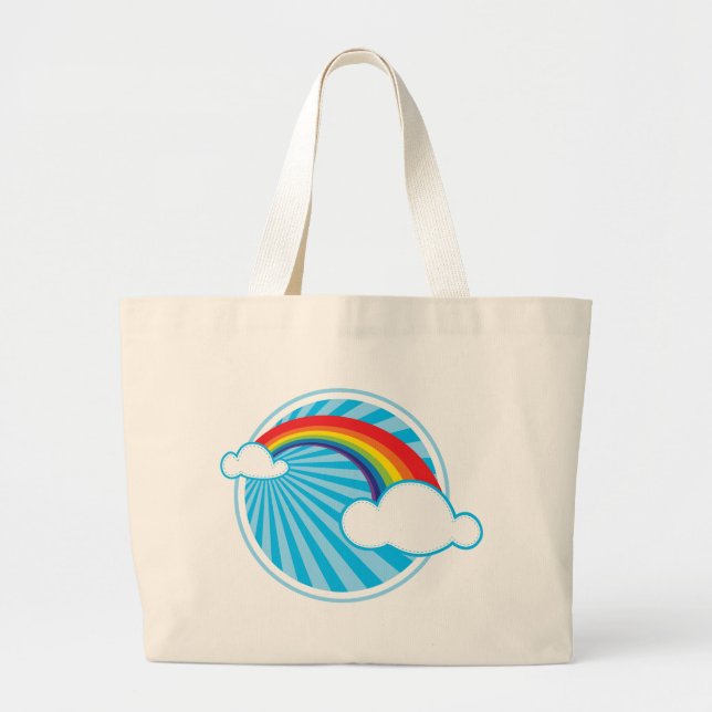 RETRO RAINBOW LARGE TOTE BAG (Front)
