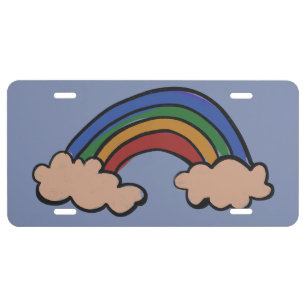 Retro Rainbow                                      License Plate