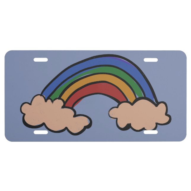 Retro Rainbow                                      License Plate (Front)