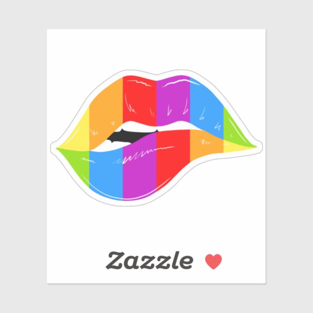 Retro Rainbow Lips Pride Kiss Cut Sticker (Sheet)