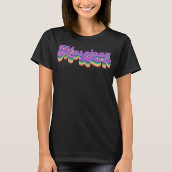 Retro Rainbow Marzipan T-shirt by HolidayBug at Zazzle