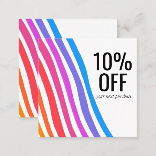 Retro Rainbow Minimalist Stripes Simple Discount Card