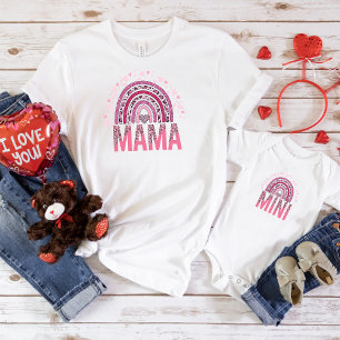 Retro rainbow mommy & me Matching Valentine Shirts