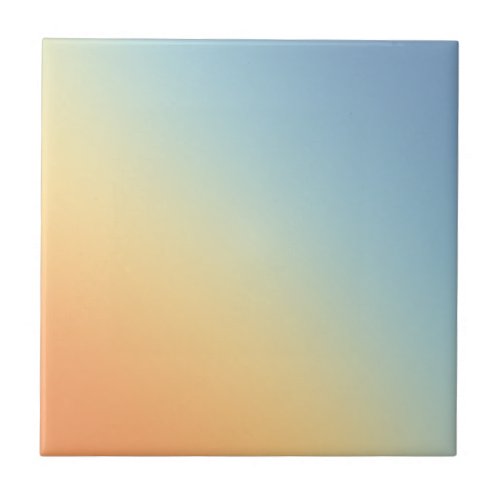 Retro Rainbow Ombre Gradient Blur Abstract Design Ceramic Tile