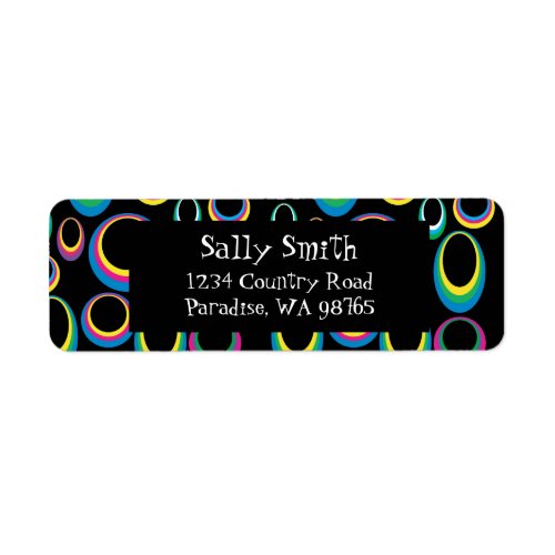 Retro Rainbow Ovals Return Address Label