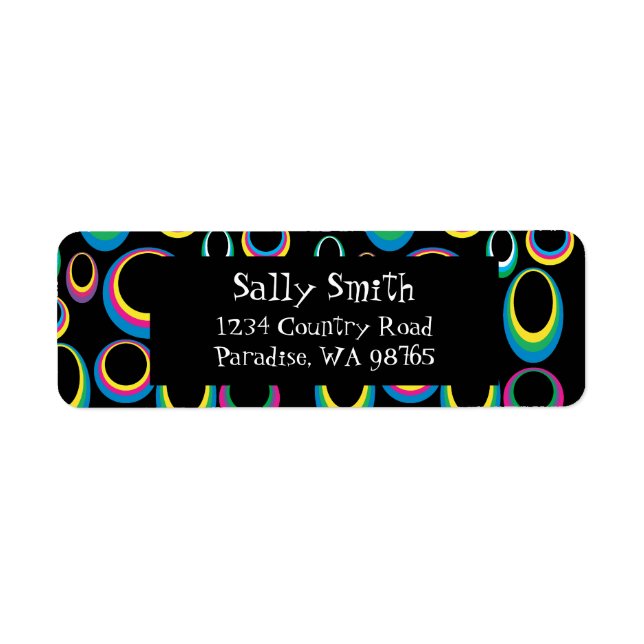 Retro Rainbow Ovals Return Address Label (Front)