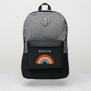 Retro Rainbow Personalized Custom Name Port Authority® Backpack