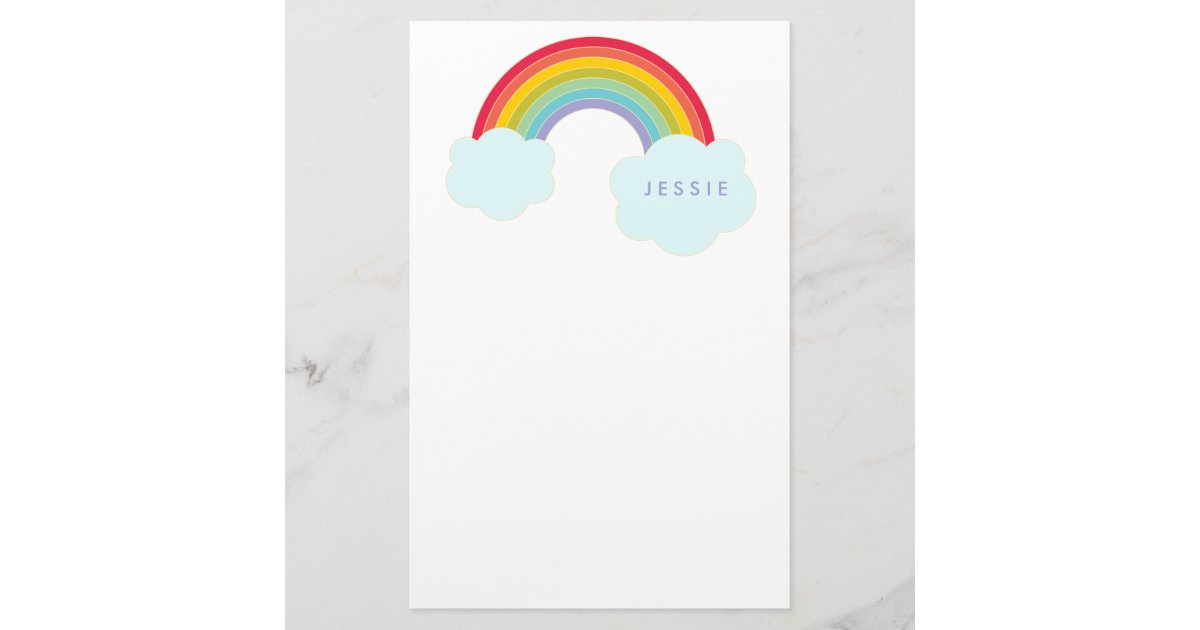 Retro Rainbow Personalized Stationery for Kids | Zazzle