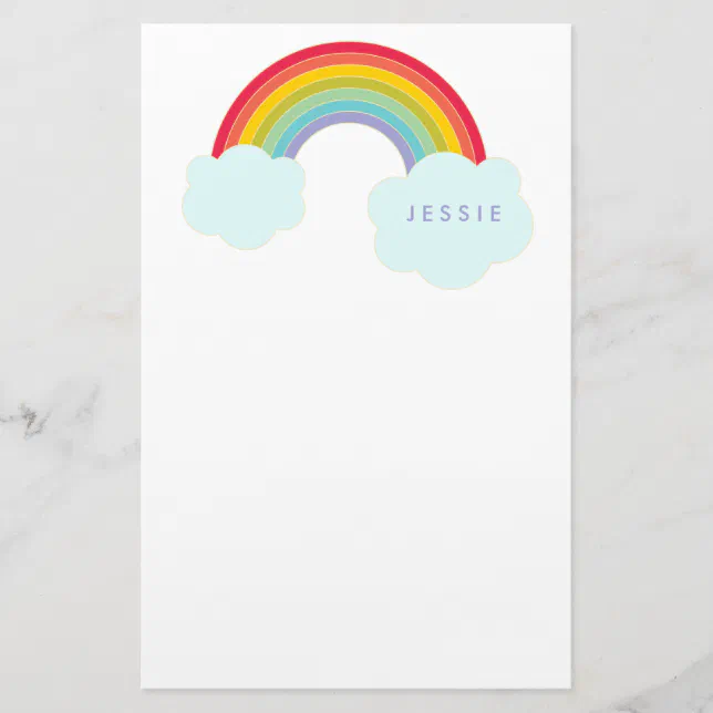 Retro Rainbow Personalized Stationery for Kids | Zazzle