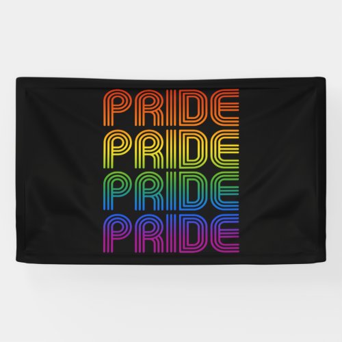 Retro Rainbow Pride Banner