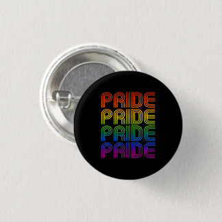 Retro Rainbow Pride Button