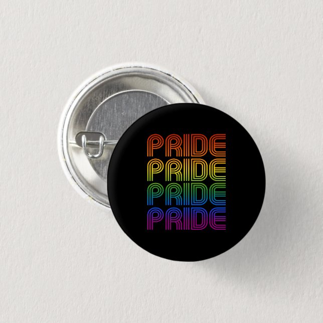 Retro Rainbow Pride Button (Front & Back)