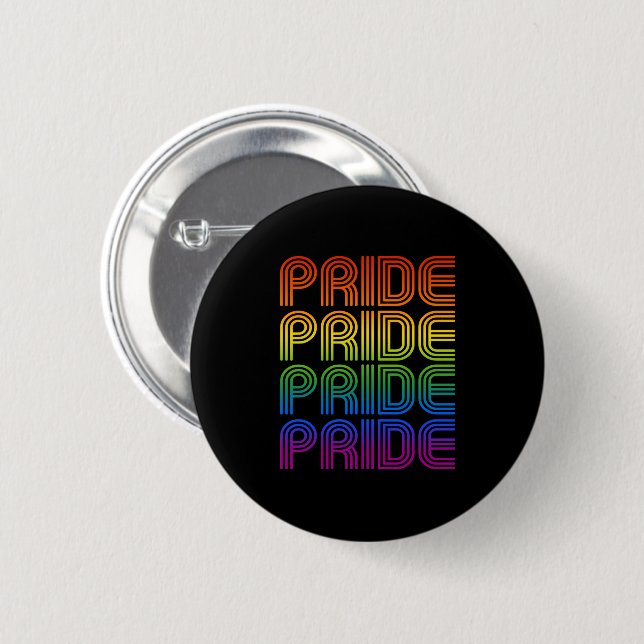 Retro Rainbow Pride Button (Front & Back)