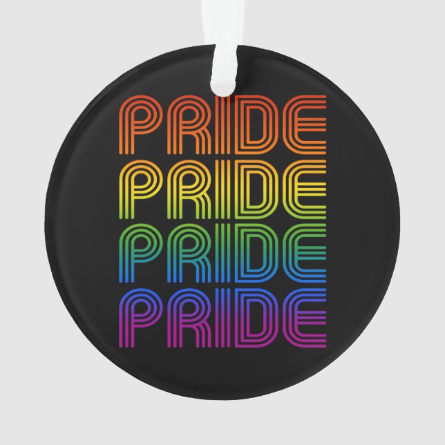 Retro Rainbow Pride Ornament (Back)