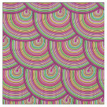 Retro Rainbow Psychedelic Circles Pattern Fabric