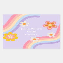 Retro Rainbow  purple back to school