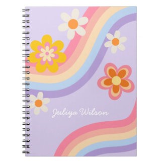 Retro Rainbow purple Notebook