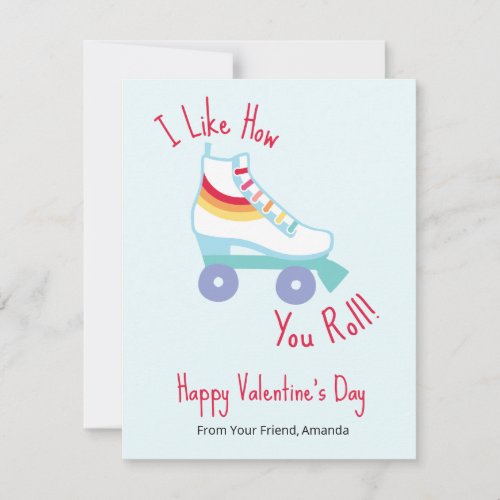Retro Rainbow Roller Skate Classroom Valentine Announcement