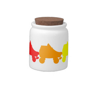 retro rainbow rollerskates candy jar