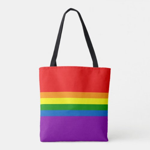 Retro Rainbow Stripe Tote Bag