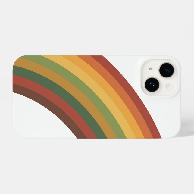 Retro Rainbow Stripes iPhone Case (Back Horizontal)