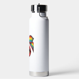 Retro Rainbow Sunglasses Lips Face Vector Design_1 Water Bottle