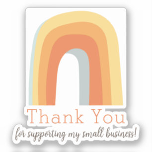Retro Rainbow Thank You for Your Support Sticker