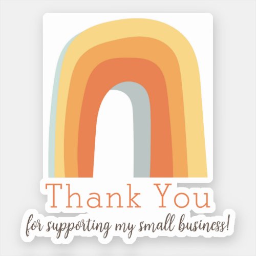 Retro Rainbow Thank You for Your Support Sticker