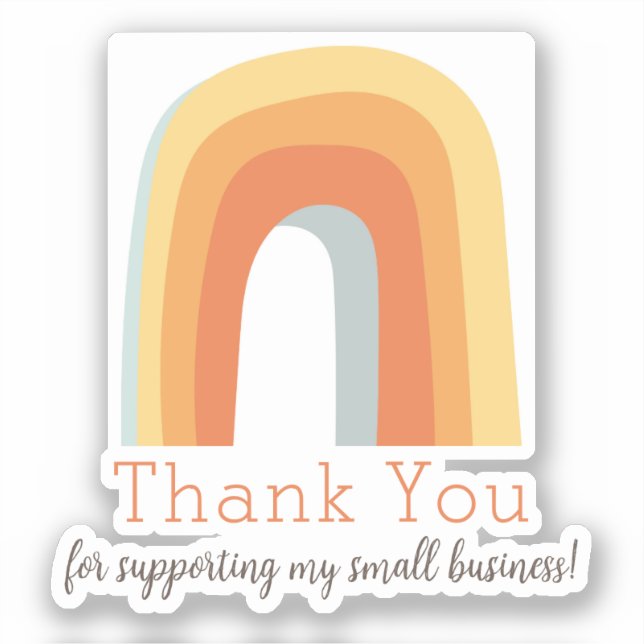 Retro Rainbow Thank You for Your Support Sticker (Front)
