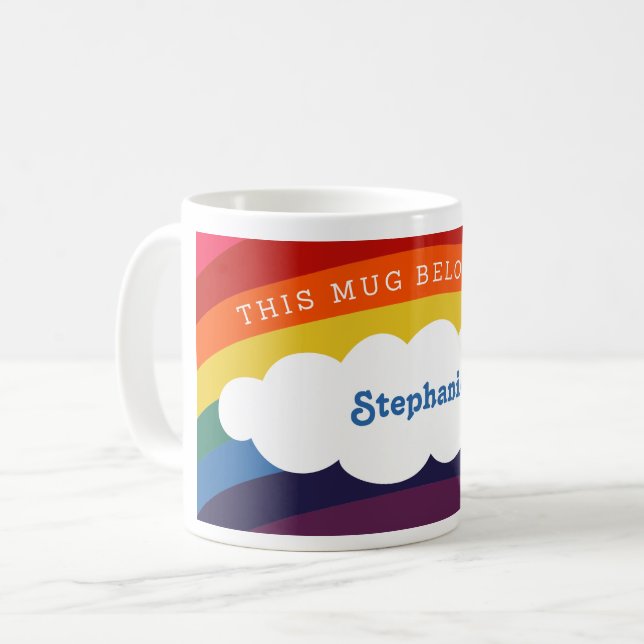 Retro Rainbow | This Mug Belongs To : Name (Front Left)