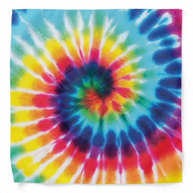 Retro Rainbow Tie Dye Bandana (Front)