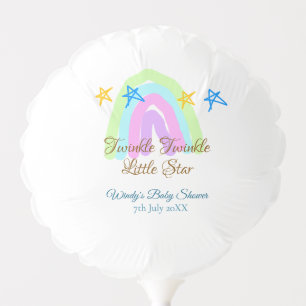 Retro rainbow twinkle twinkle little stars baby sh balloon