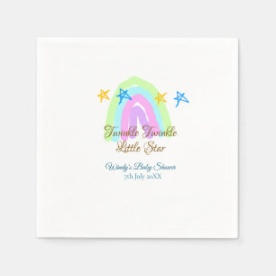 Retro rainbow twinkle twinkle little stars baby sh napkins