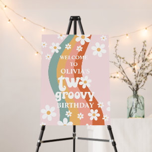 Retro Rainbow Two Groovy Daisy 2nd Foam Board