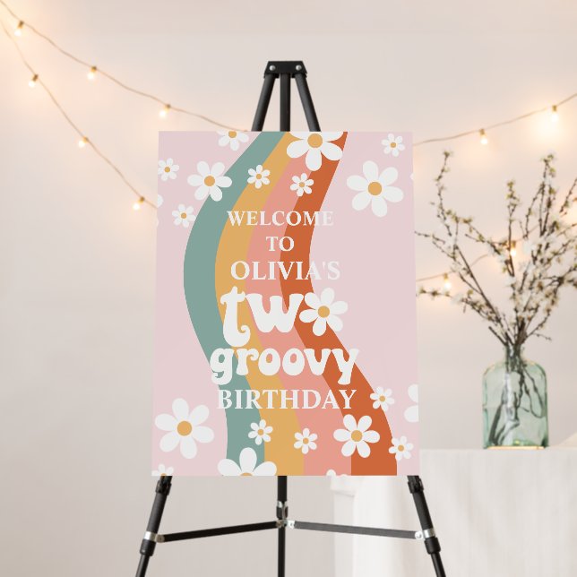 Retro Rainbow Two Groovy Daisy 2nd Foam Board (In Situ (Stand))