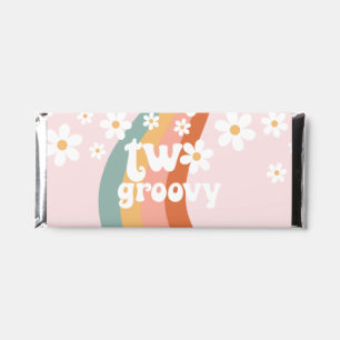 Retro Rainbow Two Groovy Daisy Hershey Bar Favors