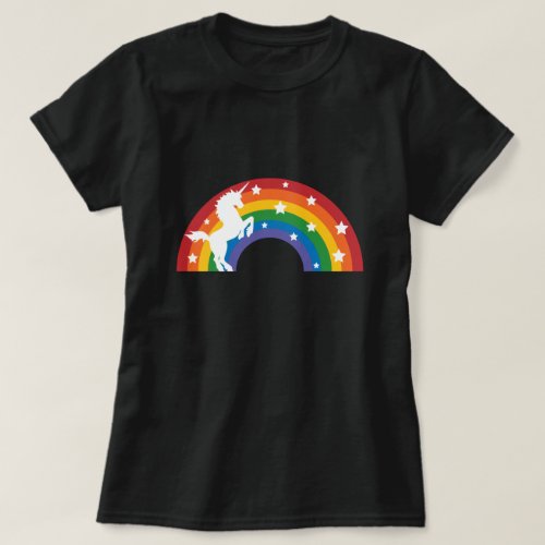 Retro Rainbow Unicorn T_Shirt