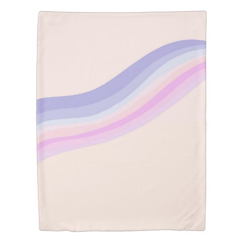 Retro Rainbow Wave 2 wall art Duvet Cover