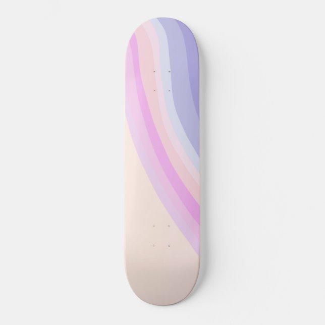 Retro Rainbow Wave #2 #wall #art Skateboard (Front)