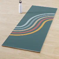 Personalized Retro Wavy Lines 70's Boho Yoga Mat, Zazzle