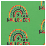 Retro Rainbow with Spider &amp; Web Happy Halloween    Fabric