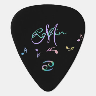 Retro Rainbow Zodiac Sign Cancer Guitar Pick