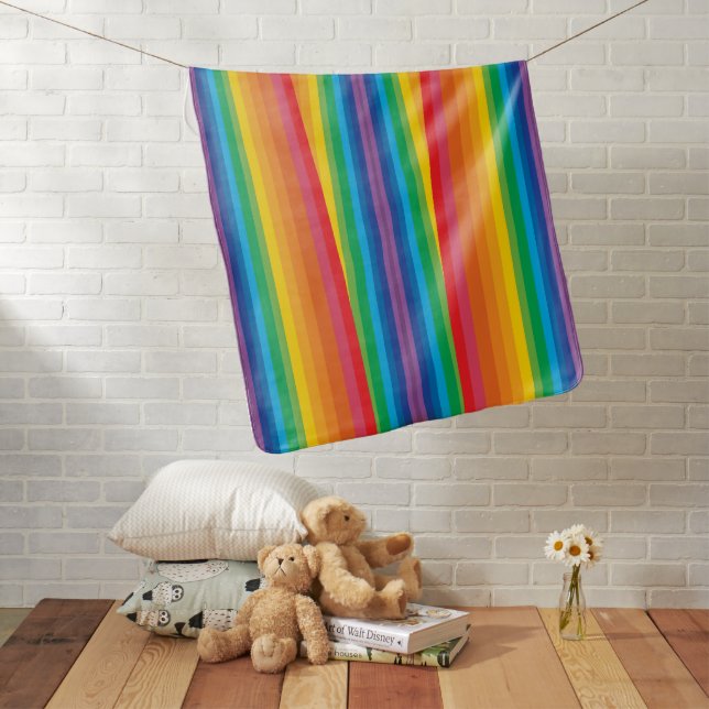 Retro Rainbows Baby Blanket (In Situ)