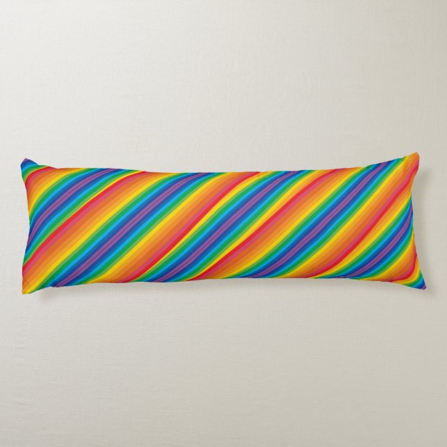 Retro Rainbows Body Pillow (Back)