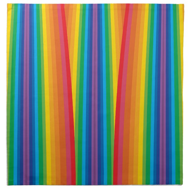 Retro Rainbows Cloth Napkins (Set or Single) (Front)