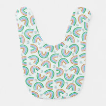 Retro rainbows confetti bib