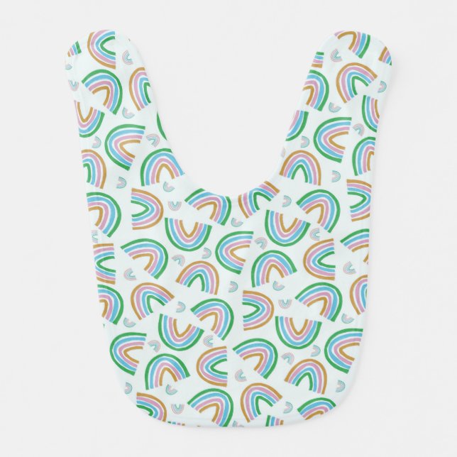 Retro rainbows confetti bib (Front)