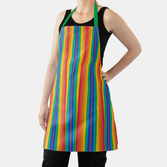 Retro Rainbows Medium Apron (Insitu)