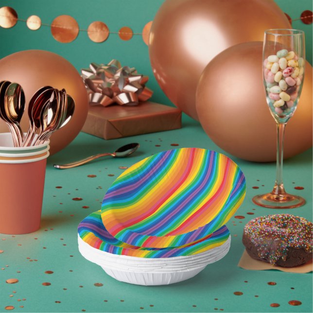 Retro Rainbows Paper Bowls (Multi)